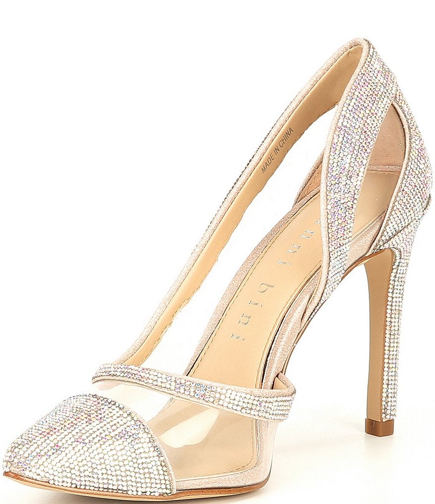 Gianni Bini FalennTwo Clear Rhinestone Embellished Pointed Toe Pumps