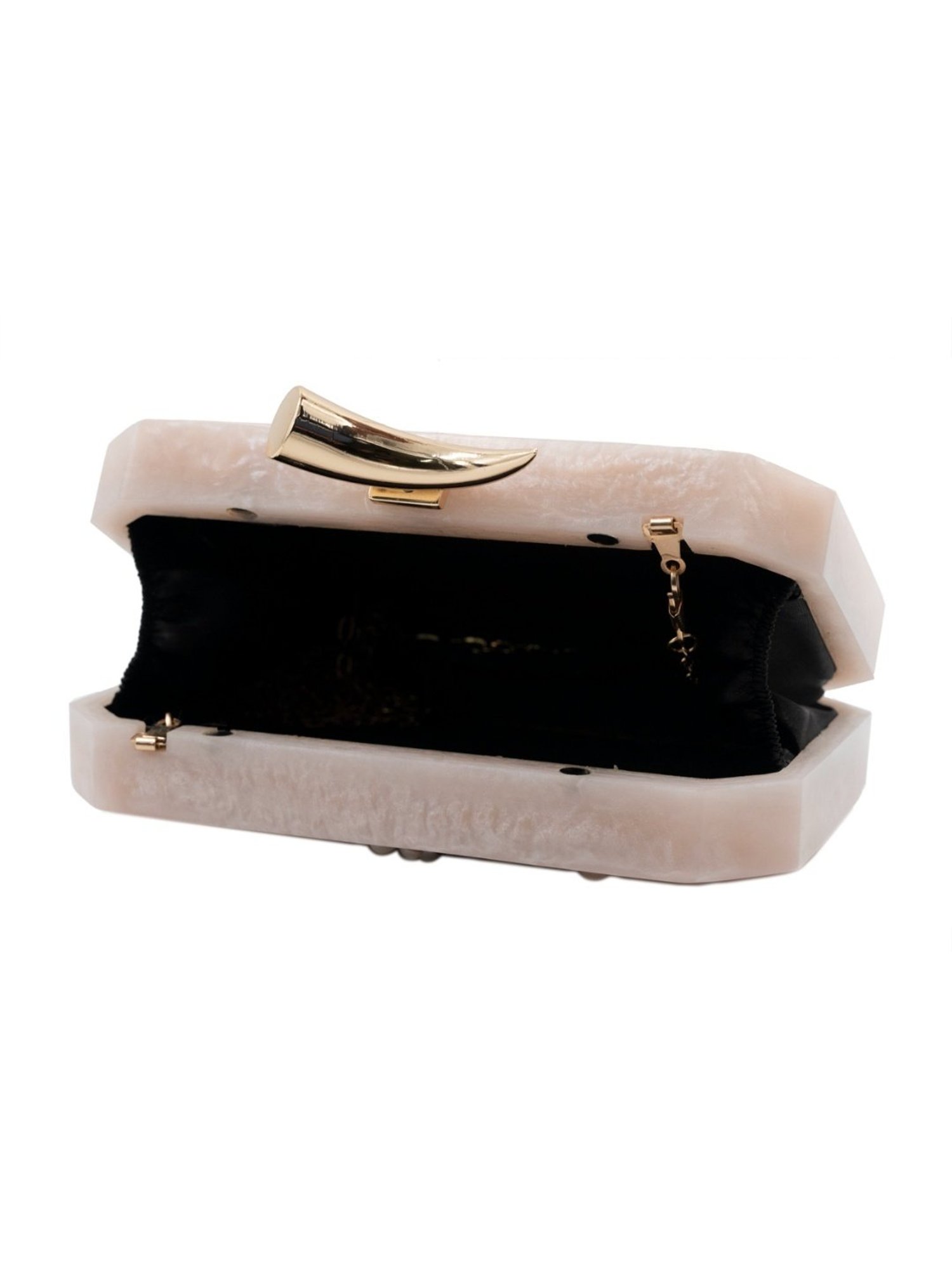 Sugarcrush Beige Luxury Studded Small Clutch