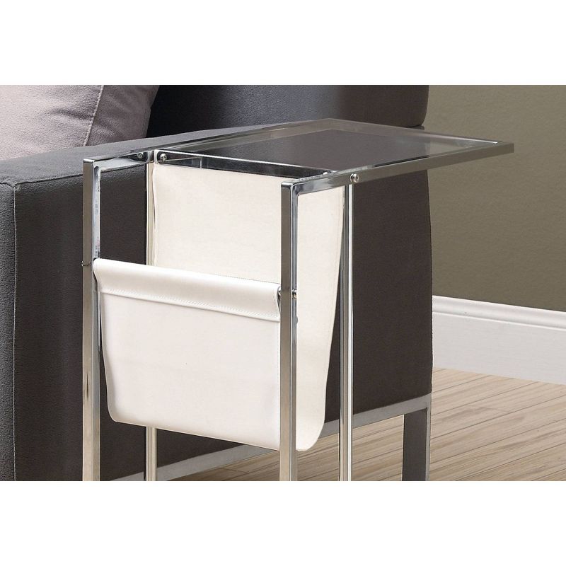 Metal Accent Table with Magazine Holder - White - EveryRoom