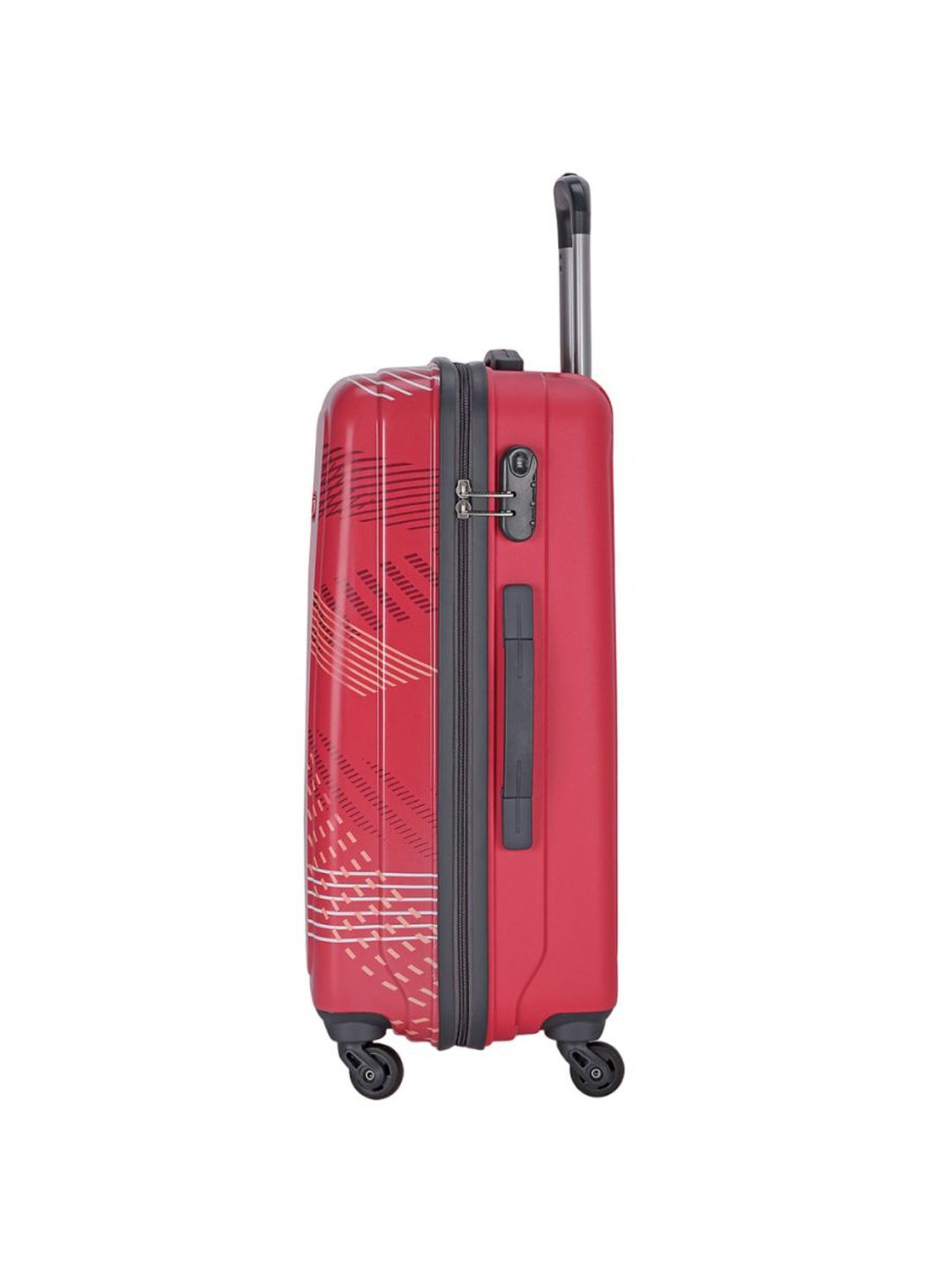 Aristocrat Dual Edge Red Printed Hard Medium Trolley Bag - 28 cm
