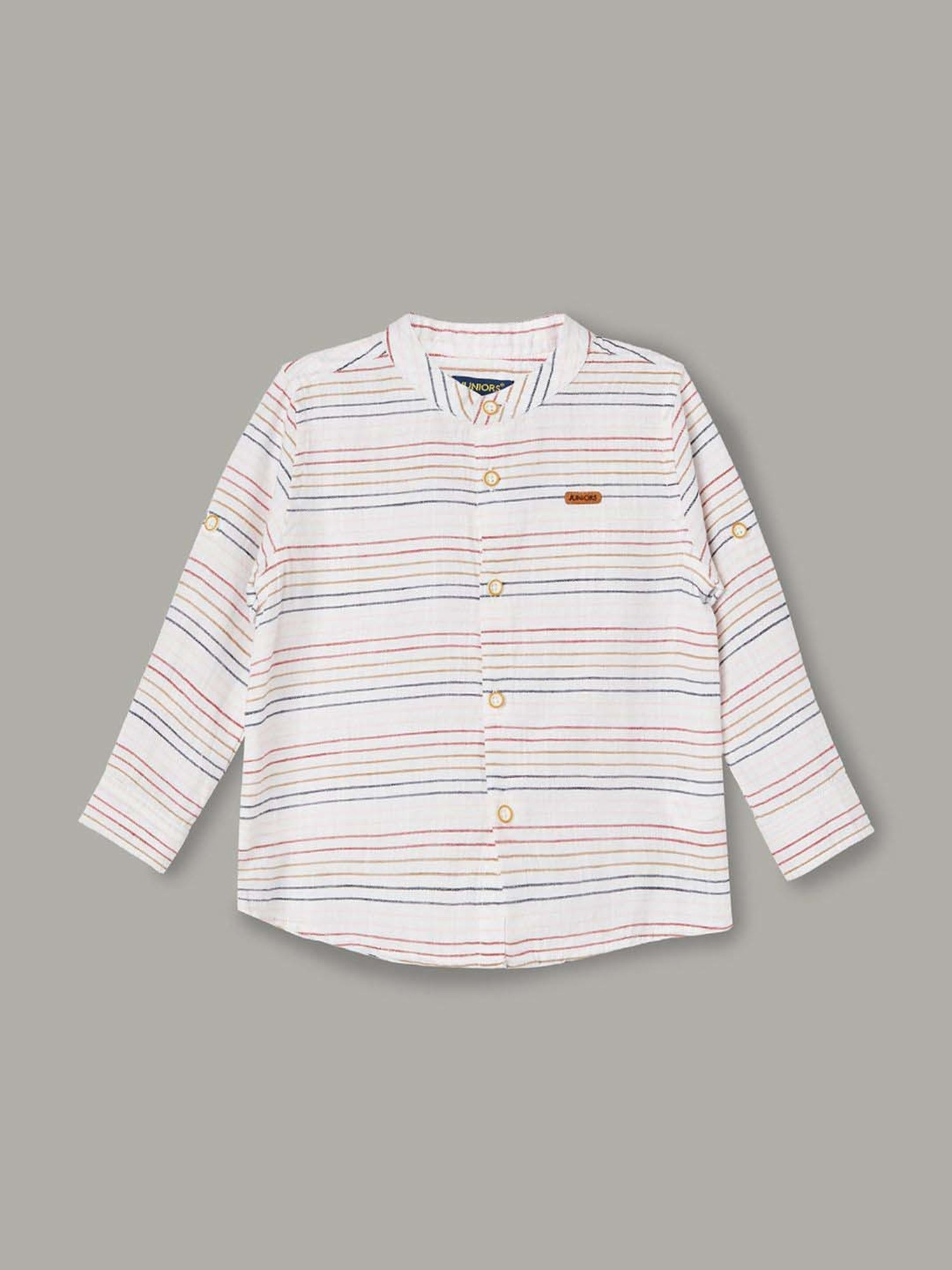 Juniors by Lifestyle Boys Multicolor Cotton Striped Full Sleeves Shirt