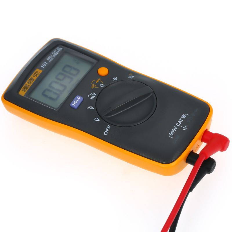 FLUKE F101 Mini Palm-sized Multimeter Portable Digital Multimeter Handheld Voltmeter 600V 6000 Counts Voltage Meter Universal Meter Measuring AC/DC Voltage Resistance Capacitance Frequency Diode