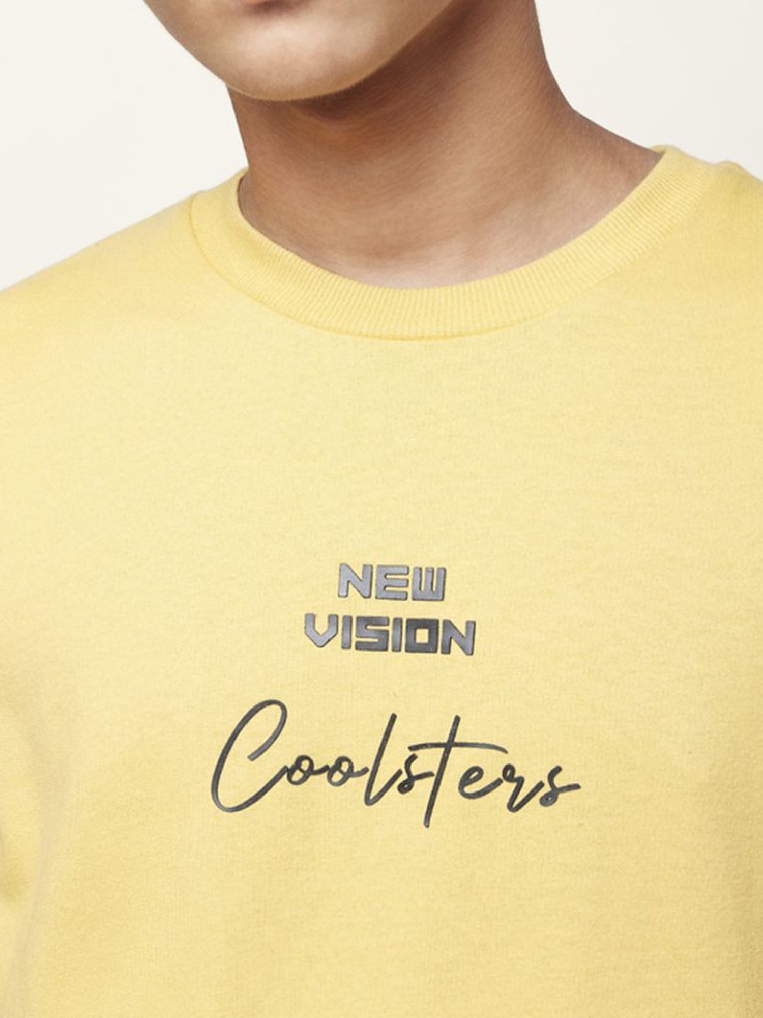 Coolsters by Pantaloons Kids Yellow & Black Cotton Color Block Full Sleeves Sweatshirt