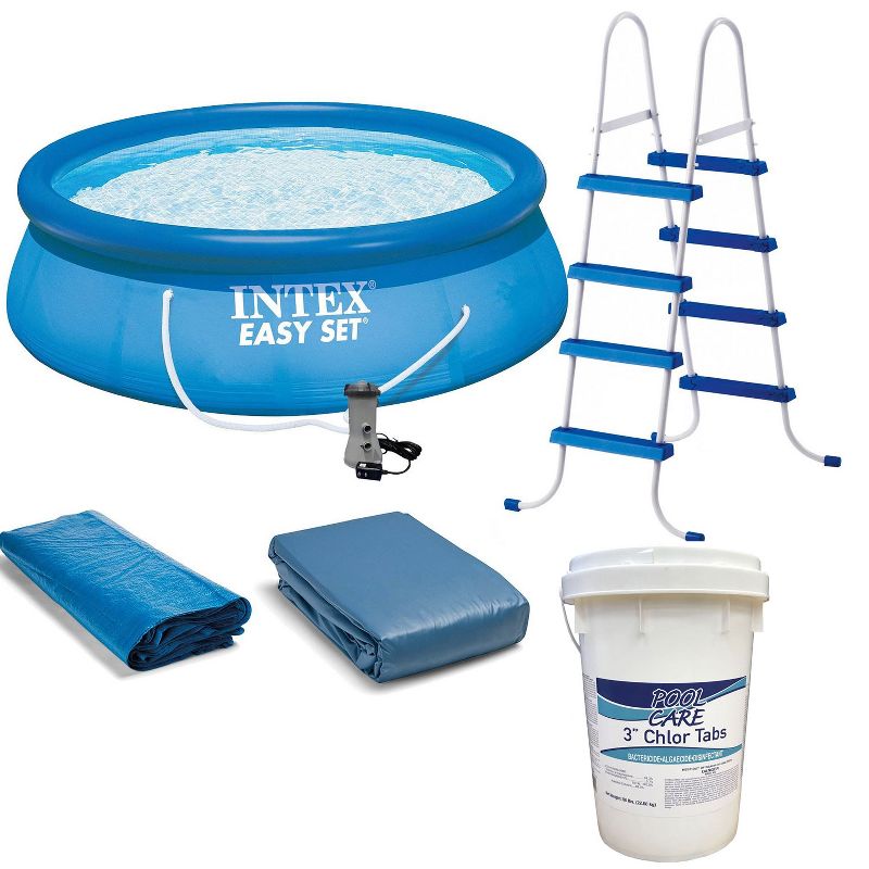 Intex 18ft x 48in Easy Set Above Ground Pool with Pump & Krill Automatic Vacuum