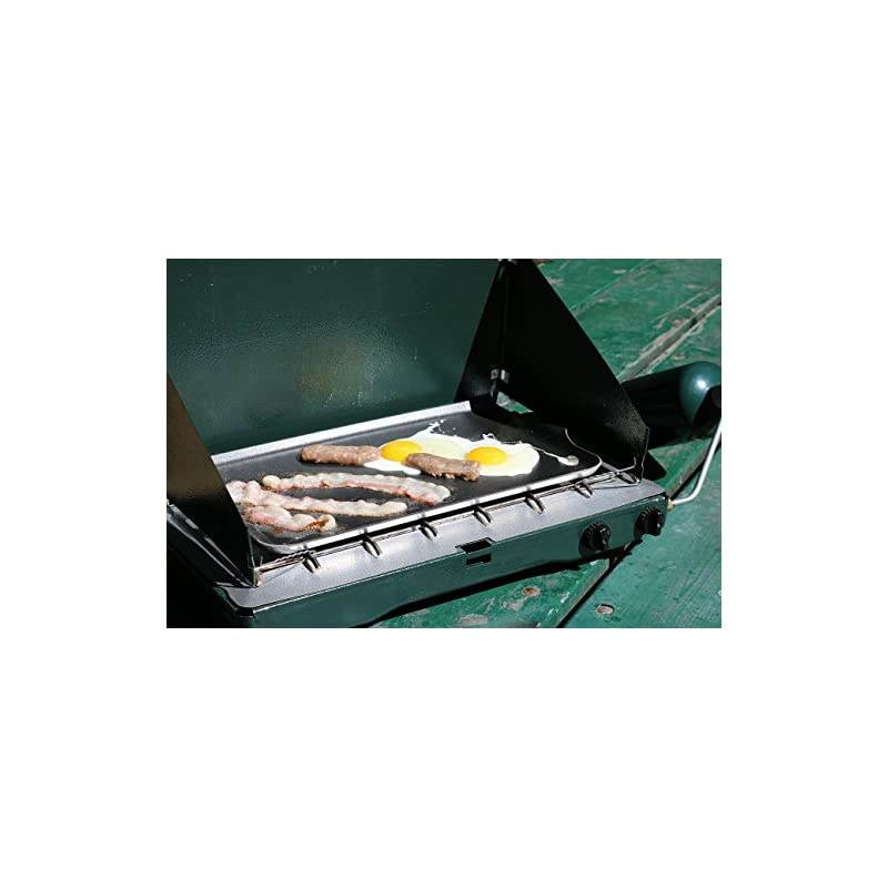Two Burner Non-Stick Camp Griddle, 16.5 x 10-Inches Black