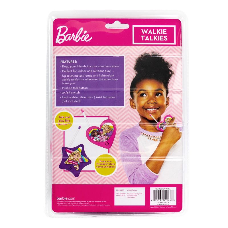 Barbie 2 Piece Walkie Talkie Set in Pink and Purple
