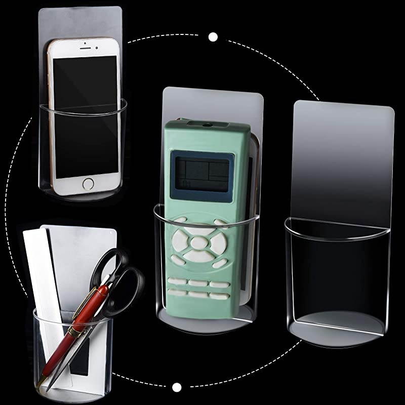 Pack Wall Mount Organizer Storage Box Transparent Remote Control Holder Convenient Acrylic Media Organizer