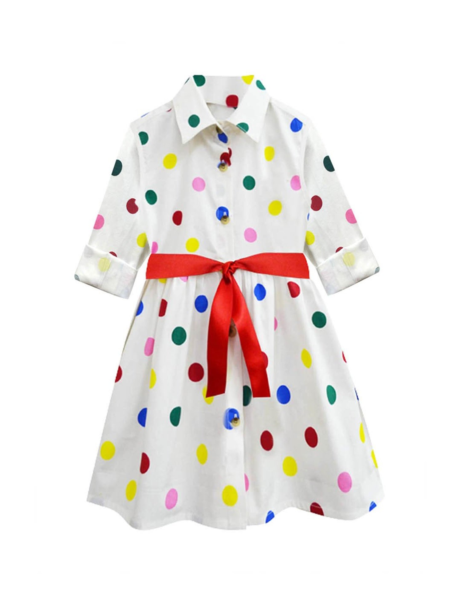 A.T.U.N. Cream Printed Full Sleeves Shirt Dress