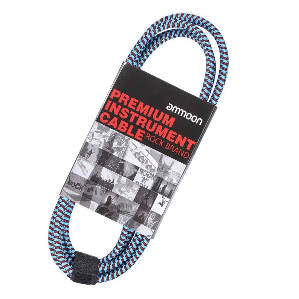 3M / 10 Feet Instrument Guitar Cable Straight to Right Angle 1/4-Inch 6.35mm Plug with Blue Tweed Woven Jacket