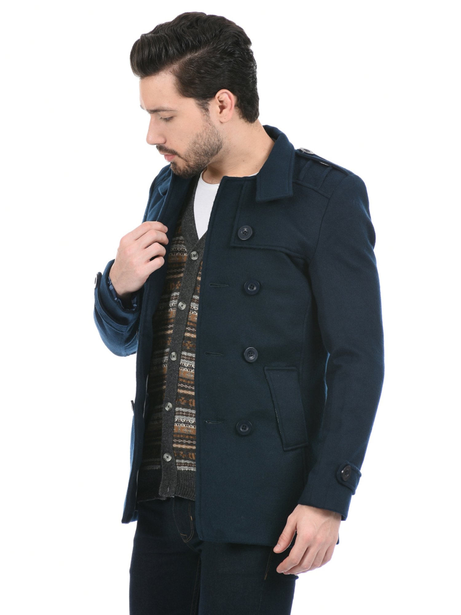 London Fog Navy Blue Regular Fit Jacket