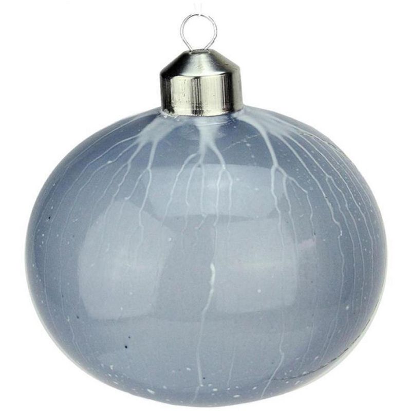 Napa Home and Garden 4" Ice Vein Gourd Shaped Christmas Ornament - Blue