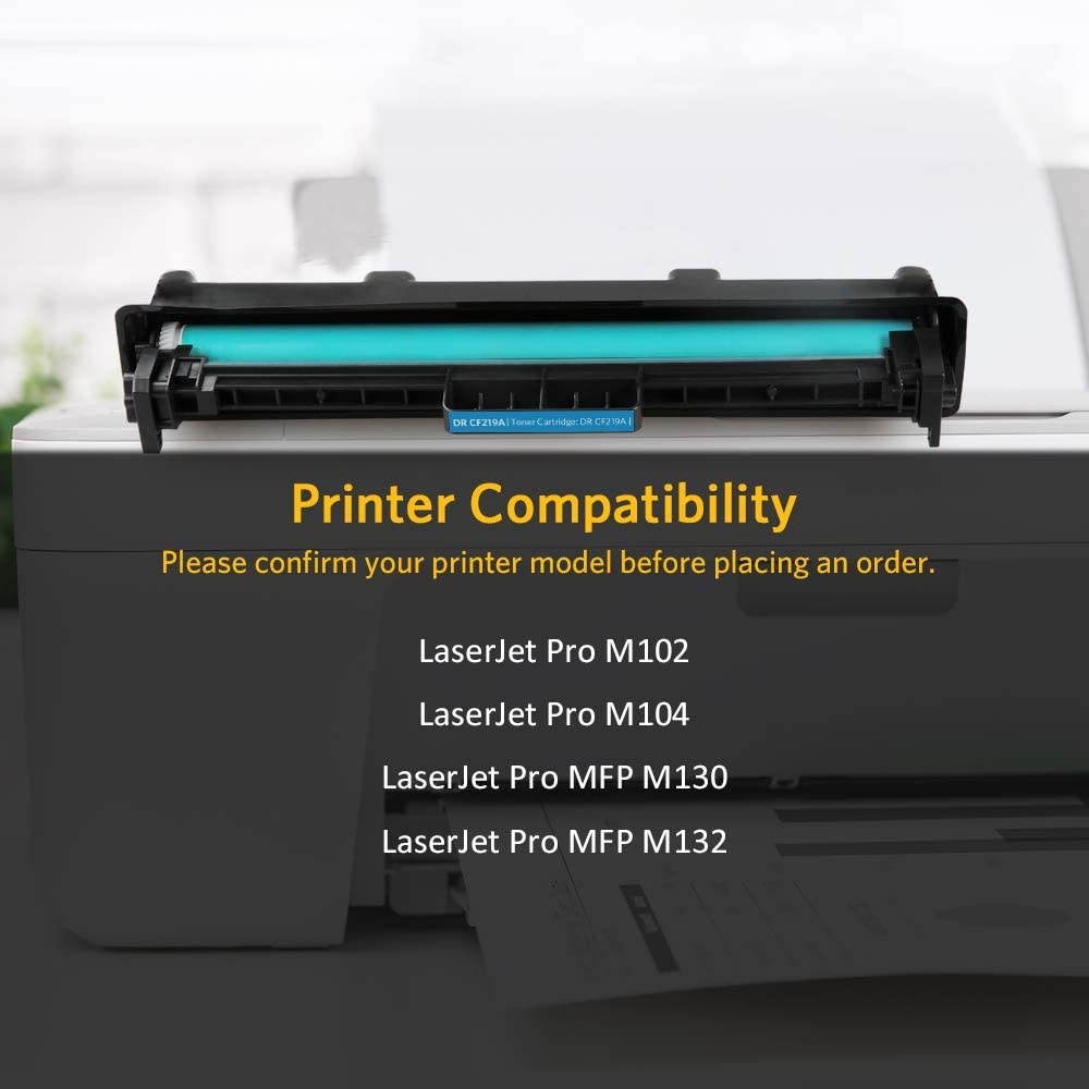 V4INK 3PK Compatible Replacement for HP 17A 19A CF217A Toner Cartridge CF219A Drum Black Ink Set for HP Laserjet Pro MFP M130fw M130nw M130fn M130a M102w M102a M130 M102 Printer &ndash; 1xDrum + 2xToners