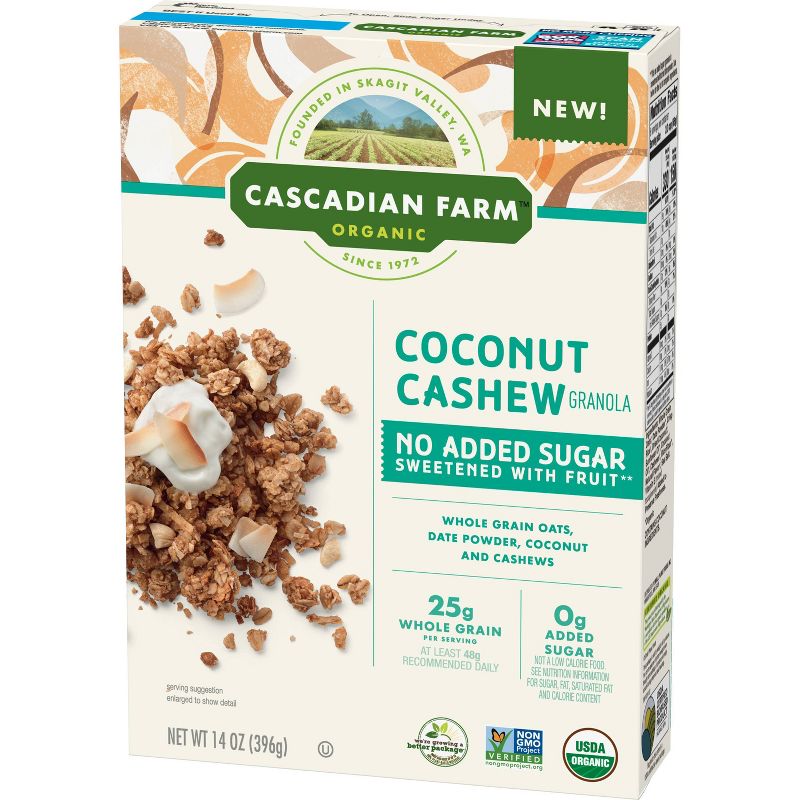 Cascadian Farm No Sugar Added Coconut Cashew Granola