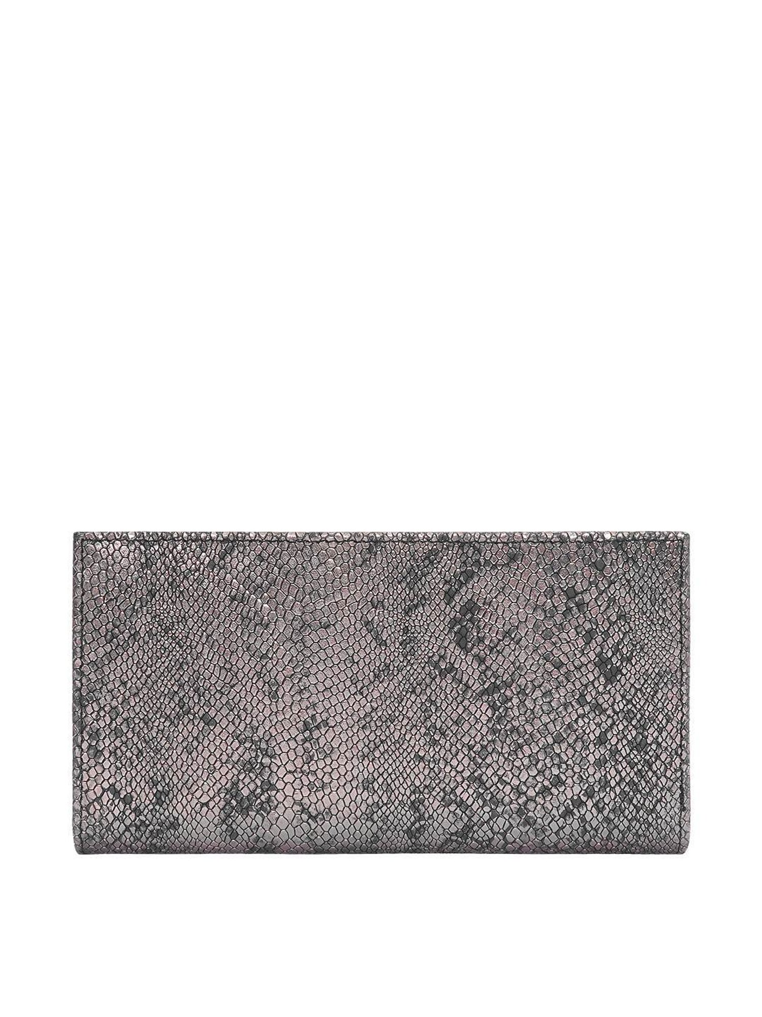 Eske Grey Textured Tri-Fold Wallet for Women