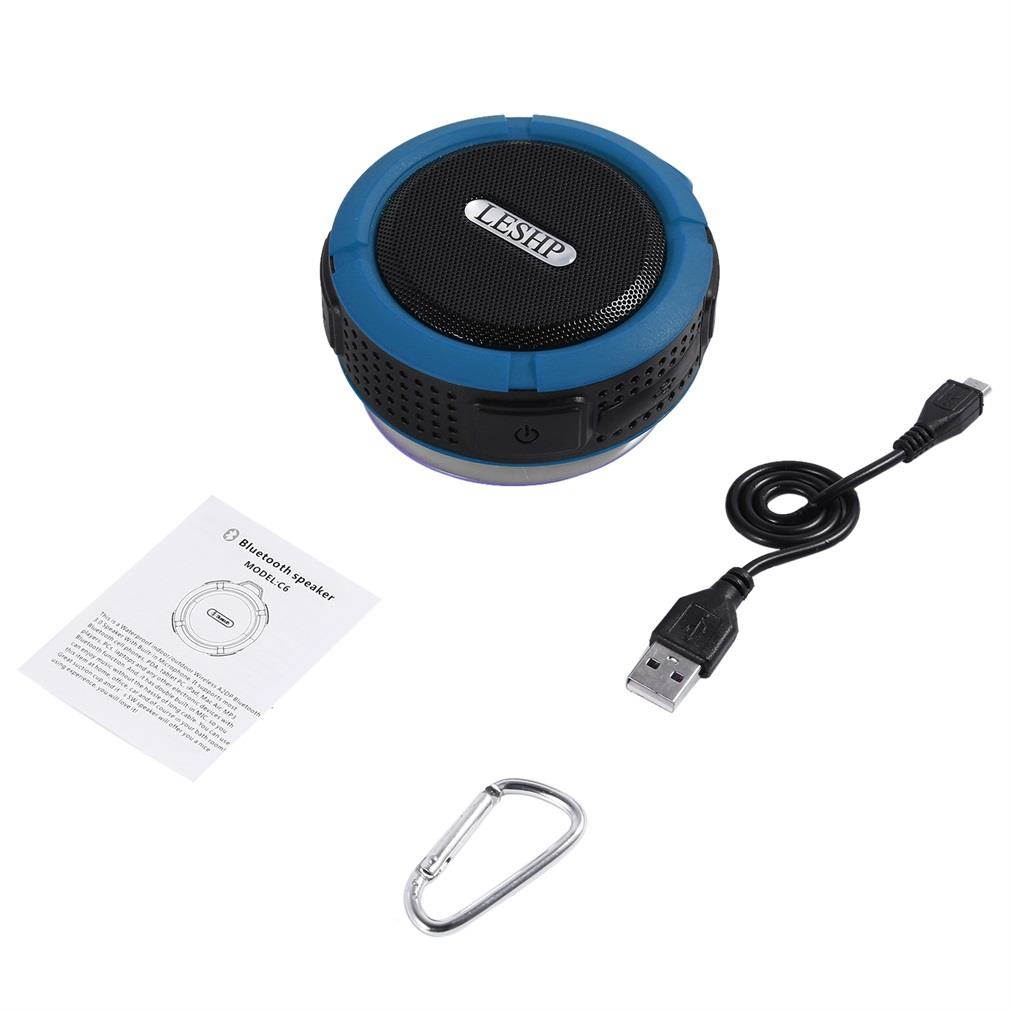 LESHP C6  Wireless Bluetooth Speaker With Calls Handsfree and Suction Cup