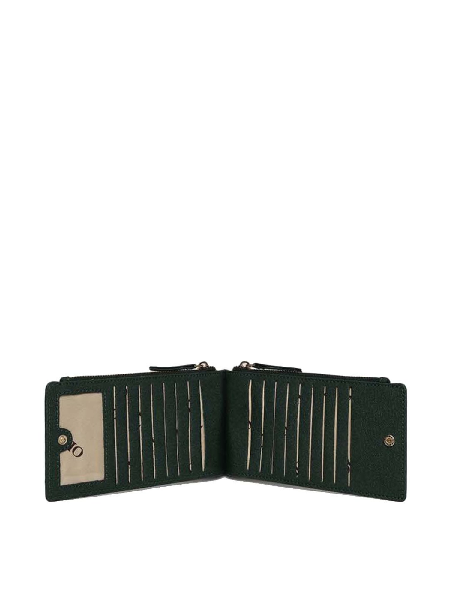 KLEIO Green Solid Bi-Fold Wallet for Women