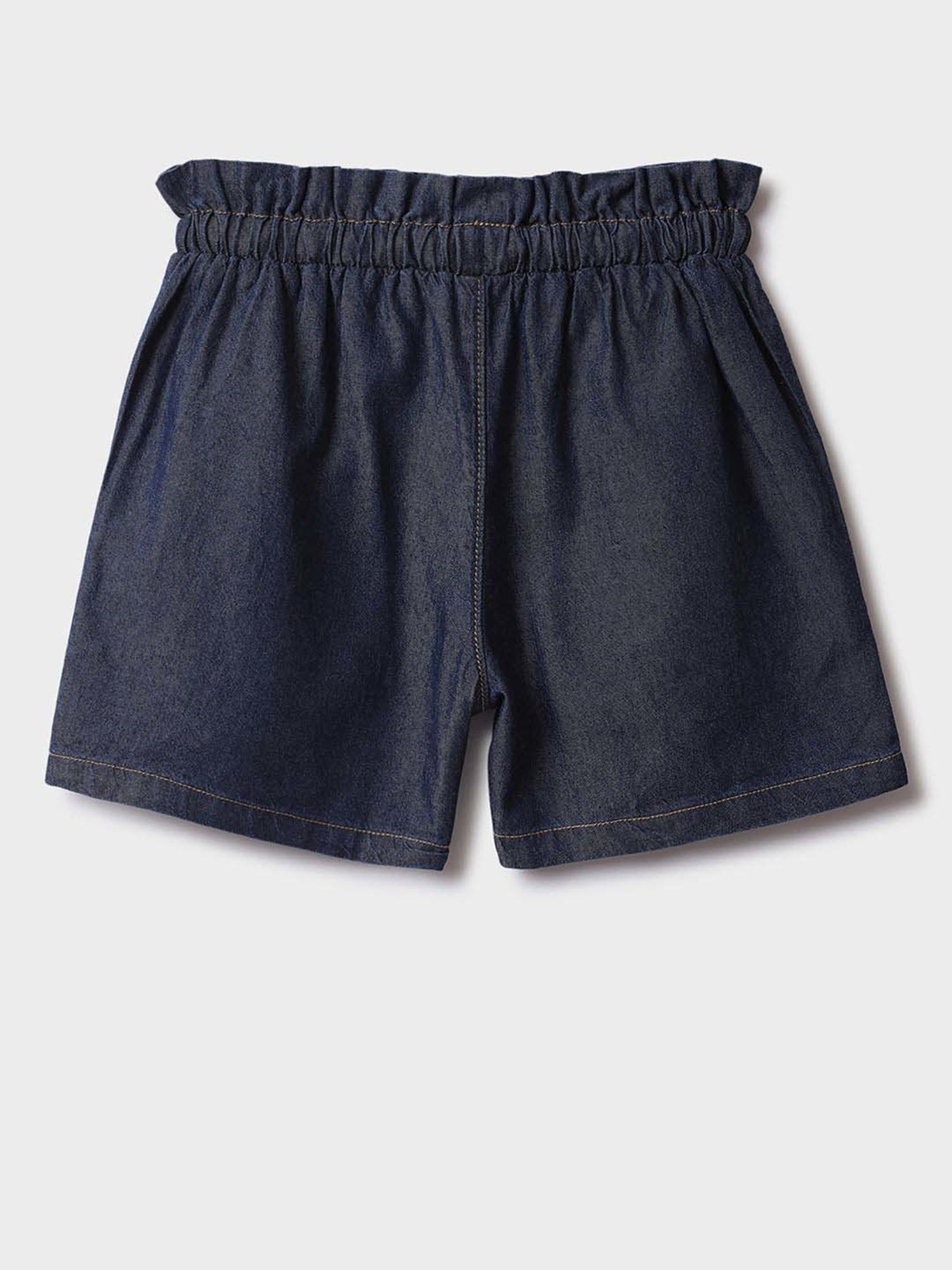 United Colors of Benetton Girls Blue Solid Shorts