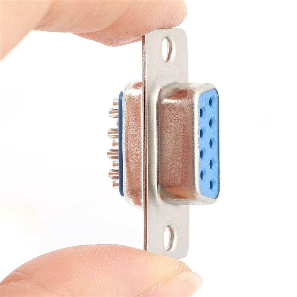 10pcs Solder Type Rivet Hole Type RS232 RS485 DB9 D-Sub Serial Port 9Pin COM Female Adapter Connector for DIY