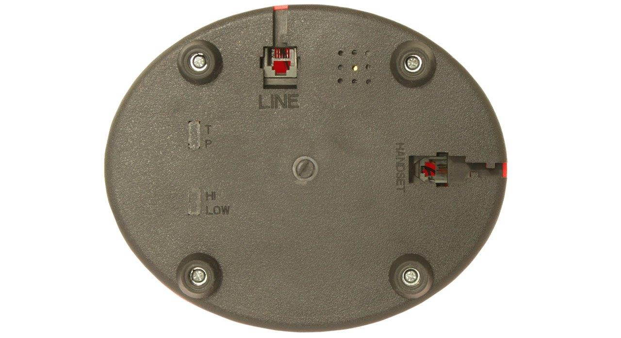 OPIS FunkyFon cable: Rotary dial disc telephone in the sinuous style of the 1920s with modern electronic bell (red)