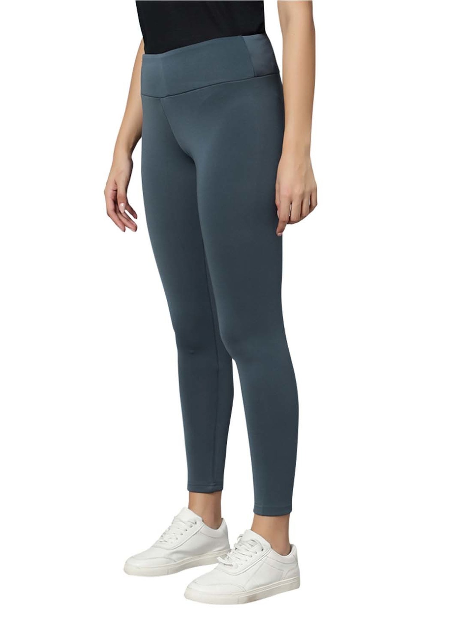 Omtex Grey Mid Rise Sports Tights