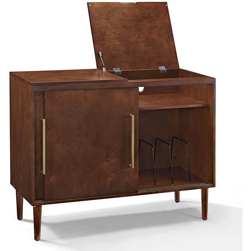 Everett Mid-Century Modern Media Console, Mahogany