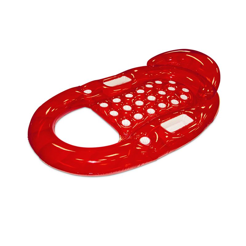 Swim Central 69" French Inflatable 1-Person Classic Swimming Pool Lounger - Red