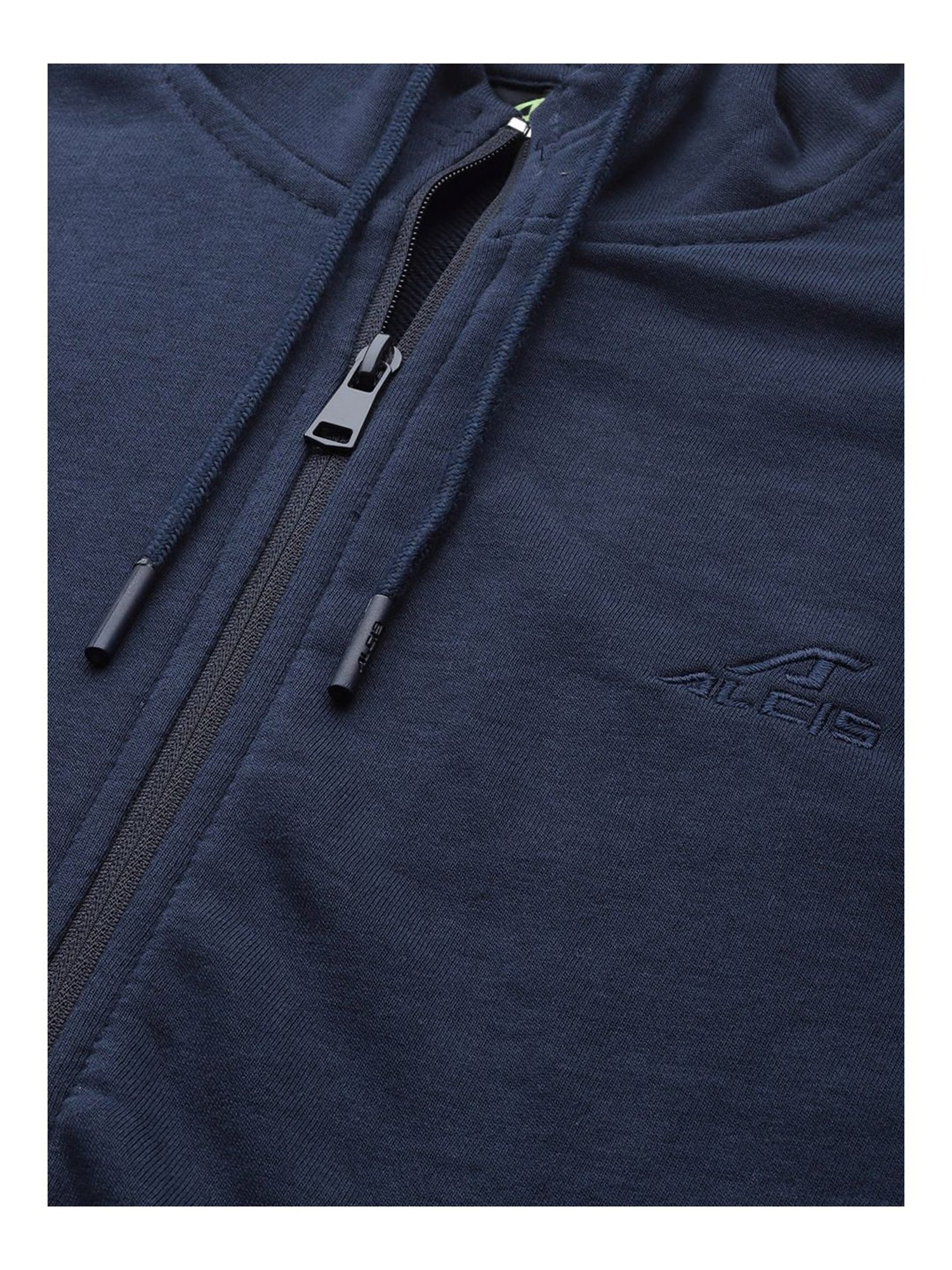 ALCIS Navy Cotton Regular Fit Hooded Sweatshirt