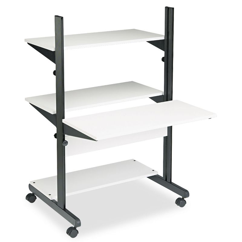 Mayline Soho Adjustable Mobile Computer Table 32w x 31d x 50h Gray/Black 8432SOGRYBLK