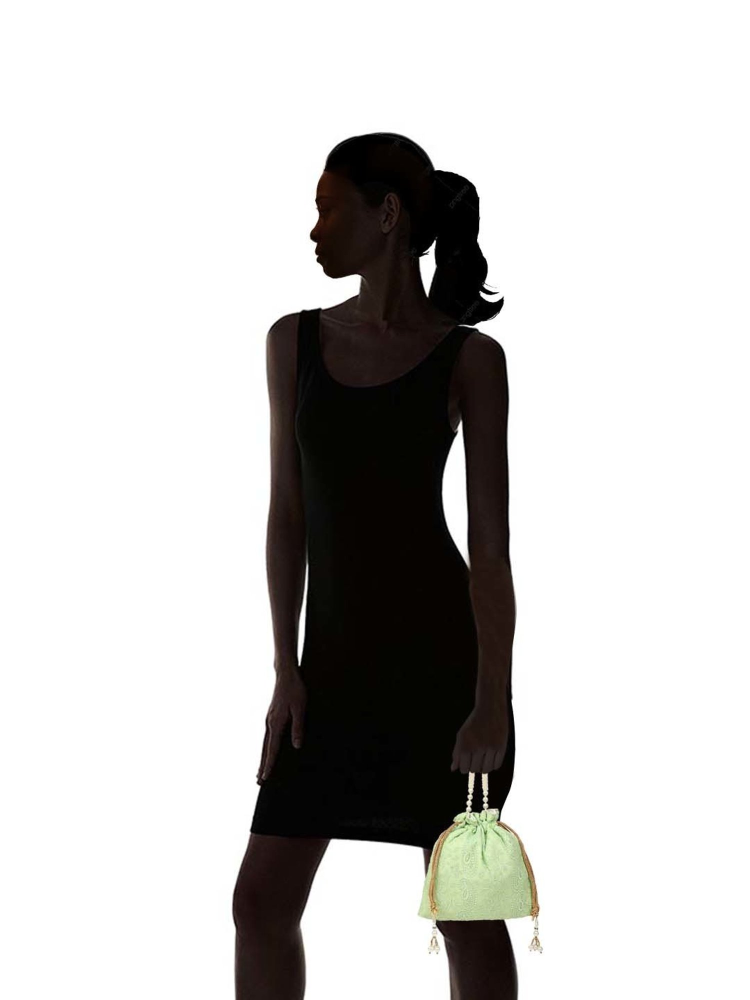 Aditi Wasan Green Fabric Potli