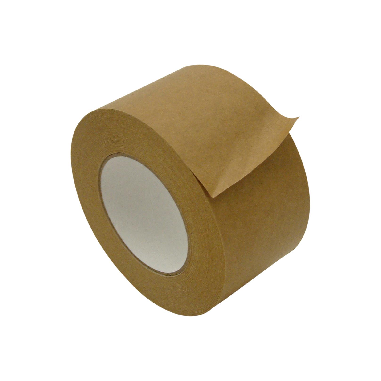 JVCC FPPT-01 Kraft Flatback Paper Packaging Tape: 3 in x 60 yds. (Brown)