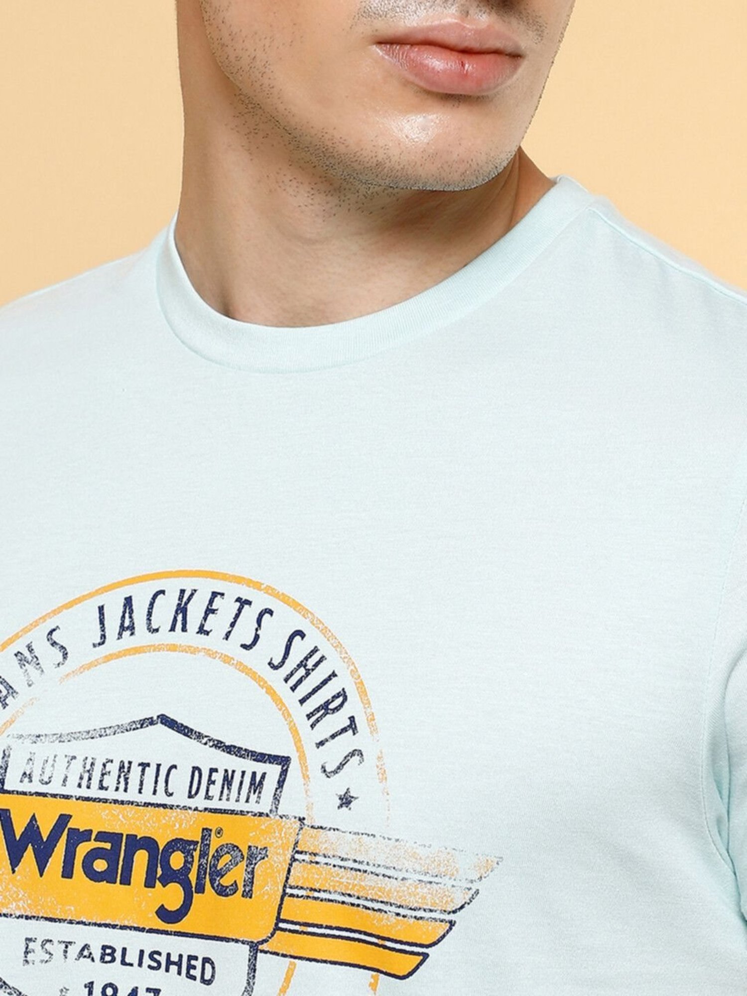 Wrangler Icy Morn Cotton Regular Fit Printed T-Shirt