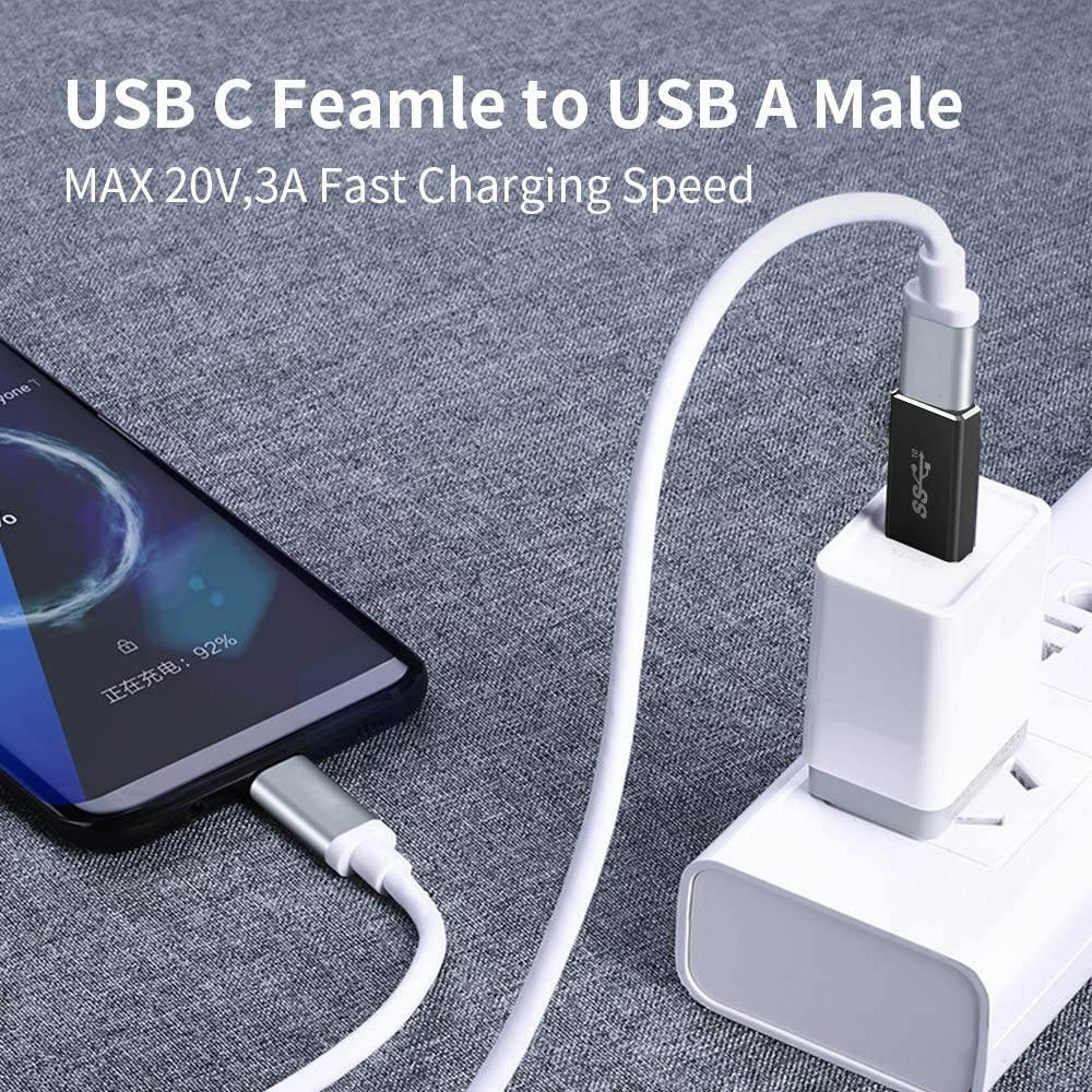 USB C to USB Adapter [2 Pack] Warmstor Type C Female to USB A Male Converter Support Double Sided 10Gbps Sync & 20V/3A Charge for iPhone 11 12 Pro Max MiniiPadSamsung GalaxyGoogle Pixel 5 4 3 XL