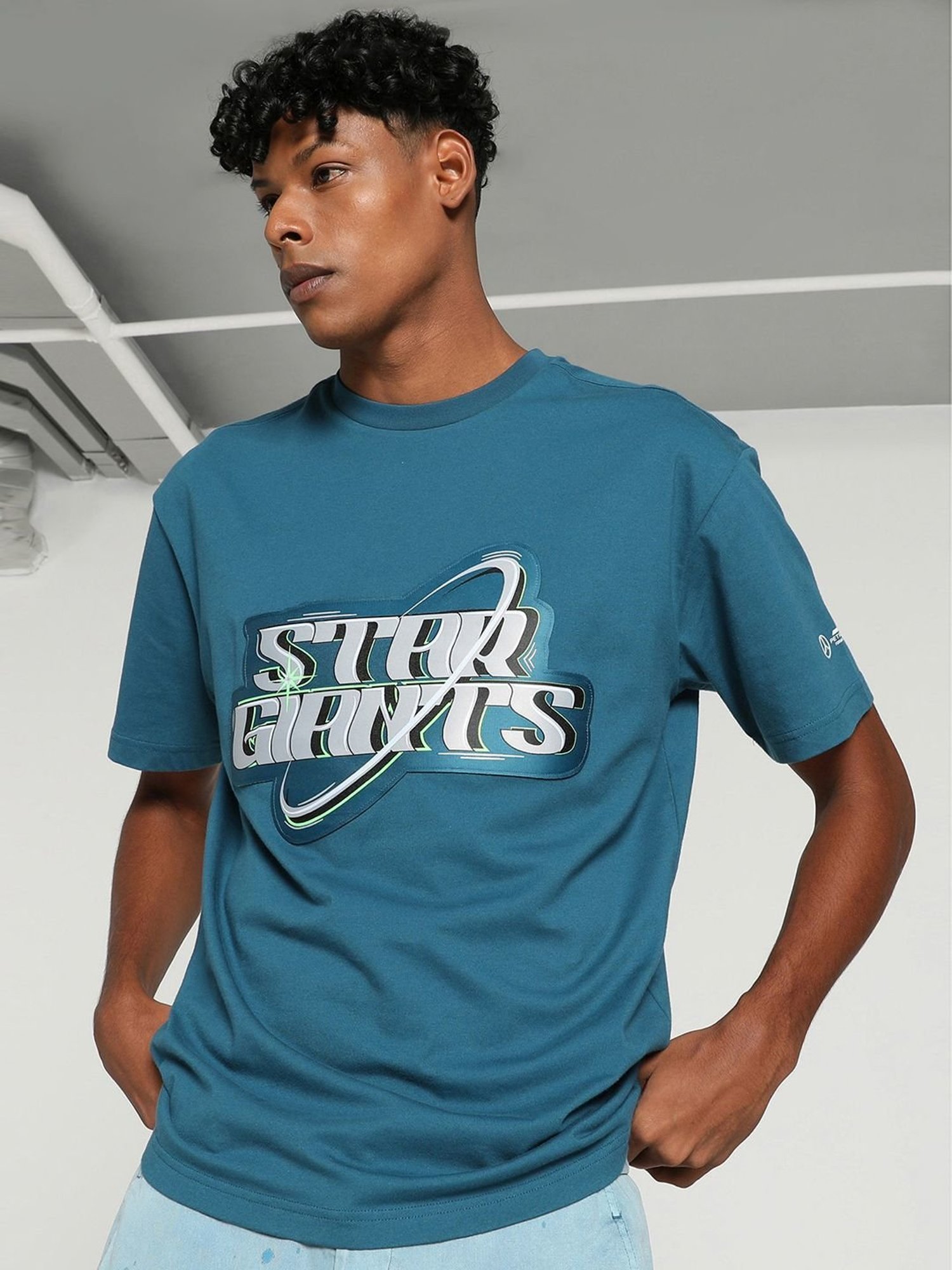 Puma MAPF1 Ocean Tropic Cotton Relaxed Fit Printed Sports T-Shirt