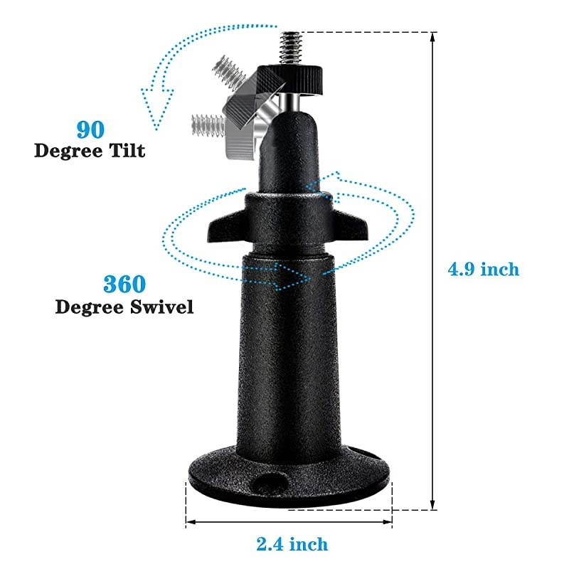 Security Metal Wall Mount IndoorOutdoor Aluminium Alloy Camera Mount for Arlo Arlo Pro Arlo Pro 2 Arlo Pro 3 Arlo Ultra Surveillance Camera 4 Pack Black