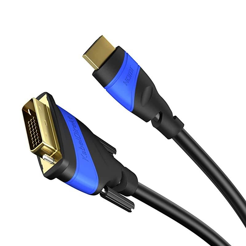 HDMI-DVI adapter cable &ndash; 25ft (bi-directional, DVI-D 24+1/High Speed HDMI cable, 1080p/Full HD, digital video cable, connect HDMI devices to DVI monitors or vice-versa, black)