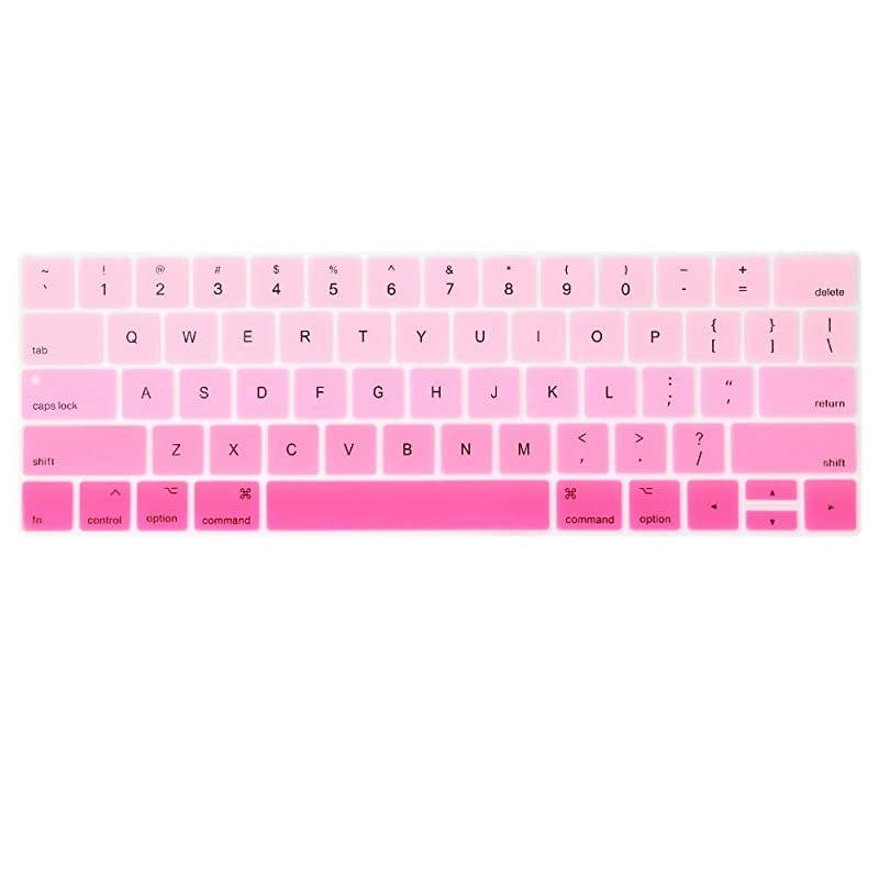 Ultra Thin Keyboard Cover Skin for MacBook Pro 13inch 15inch with Touch Bar Model A2159 A1989 A1990 A1706 A1707 2019 2018 2017 2016 Ombre Pink