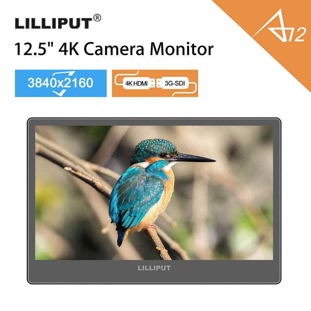 Lilliput 12.5 inch Monitor 4K 3840x2160 HDMI Quad View 3G-SDI input for Camera Top DSLR Field Display