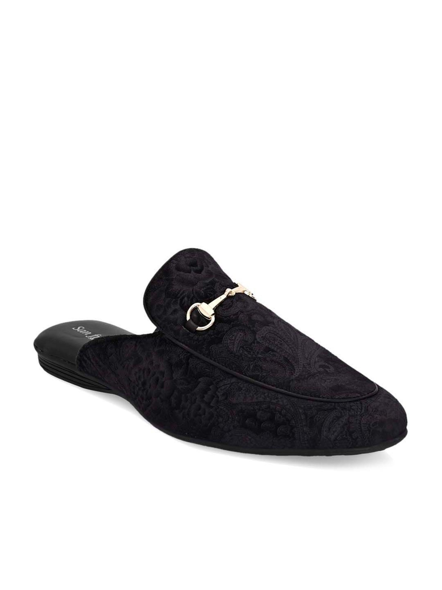 San Frissco Men's Carbon Black Mule Shoes