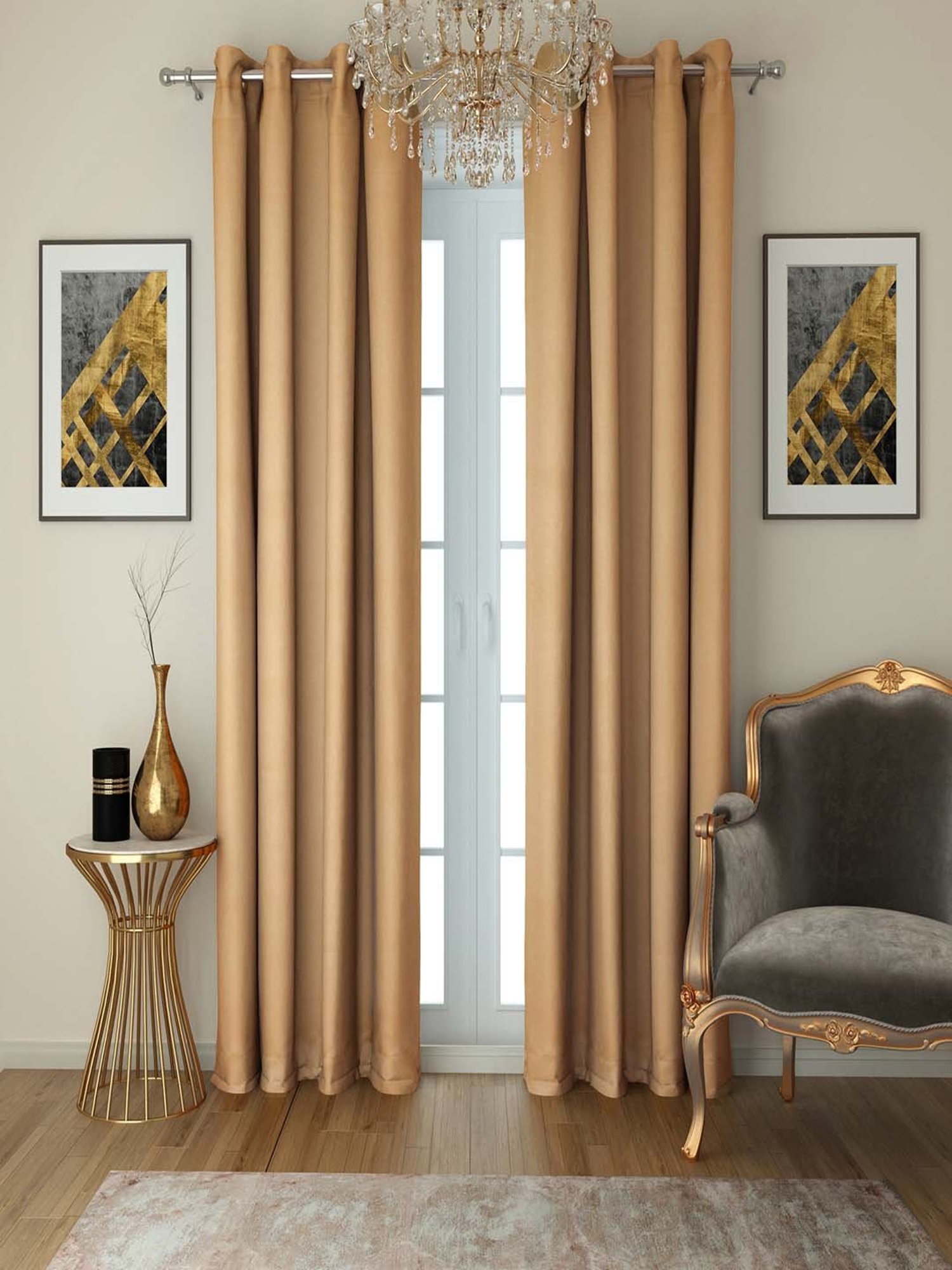 Swayam Blackout Eyelet Long Door Curtain - Single Piece (9 Ft)