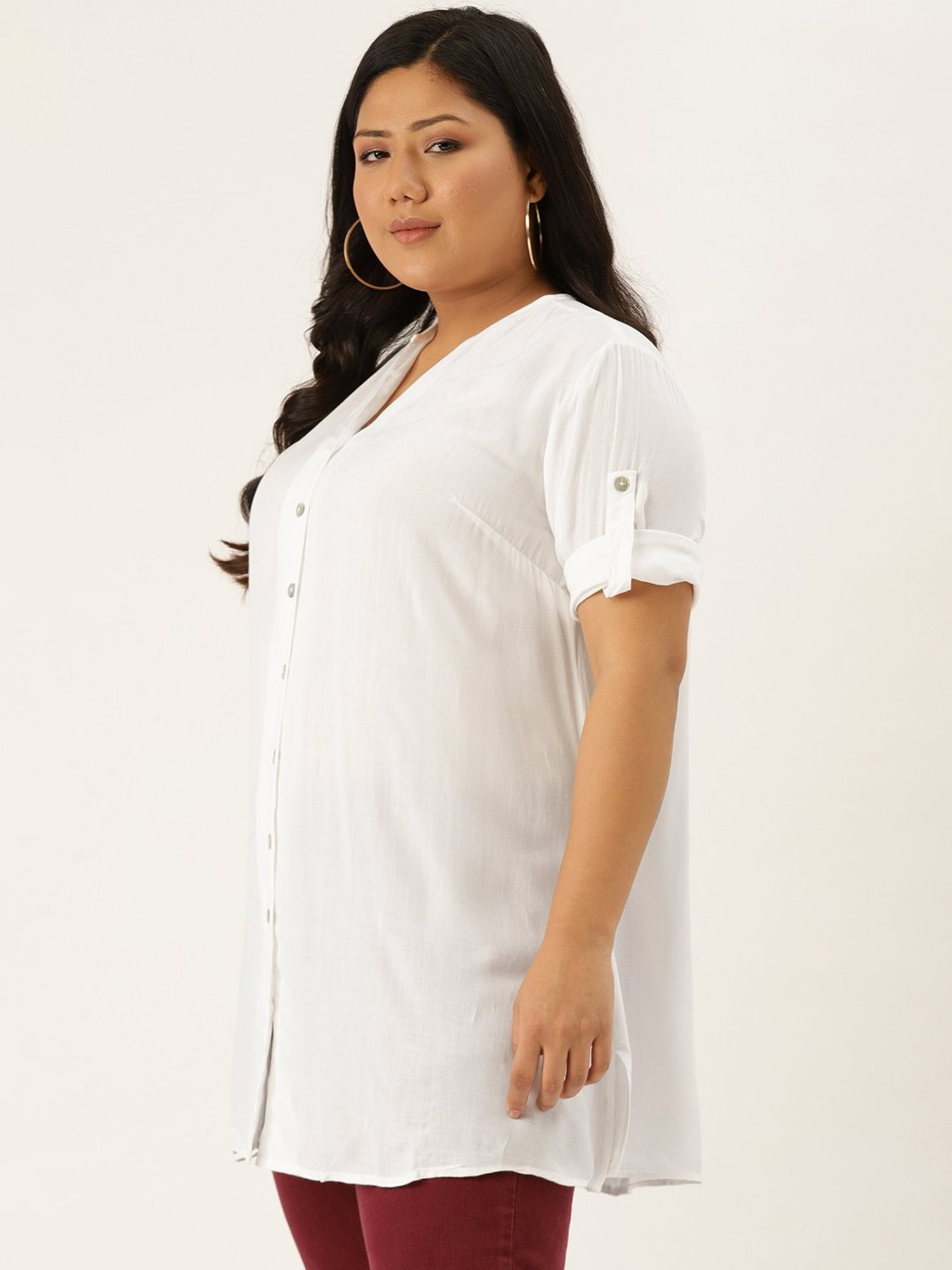 theRebelinme White Regular Fit Shirt