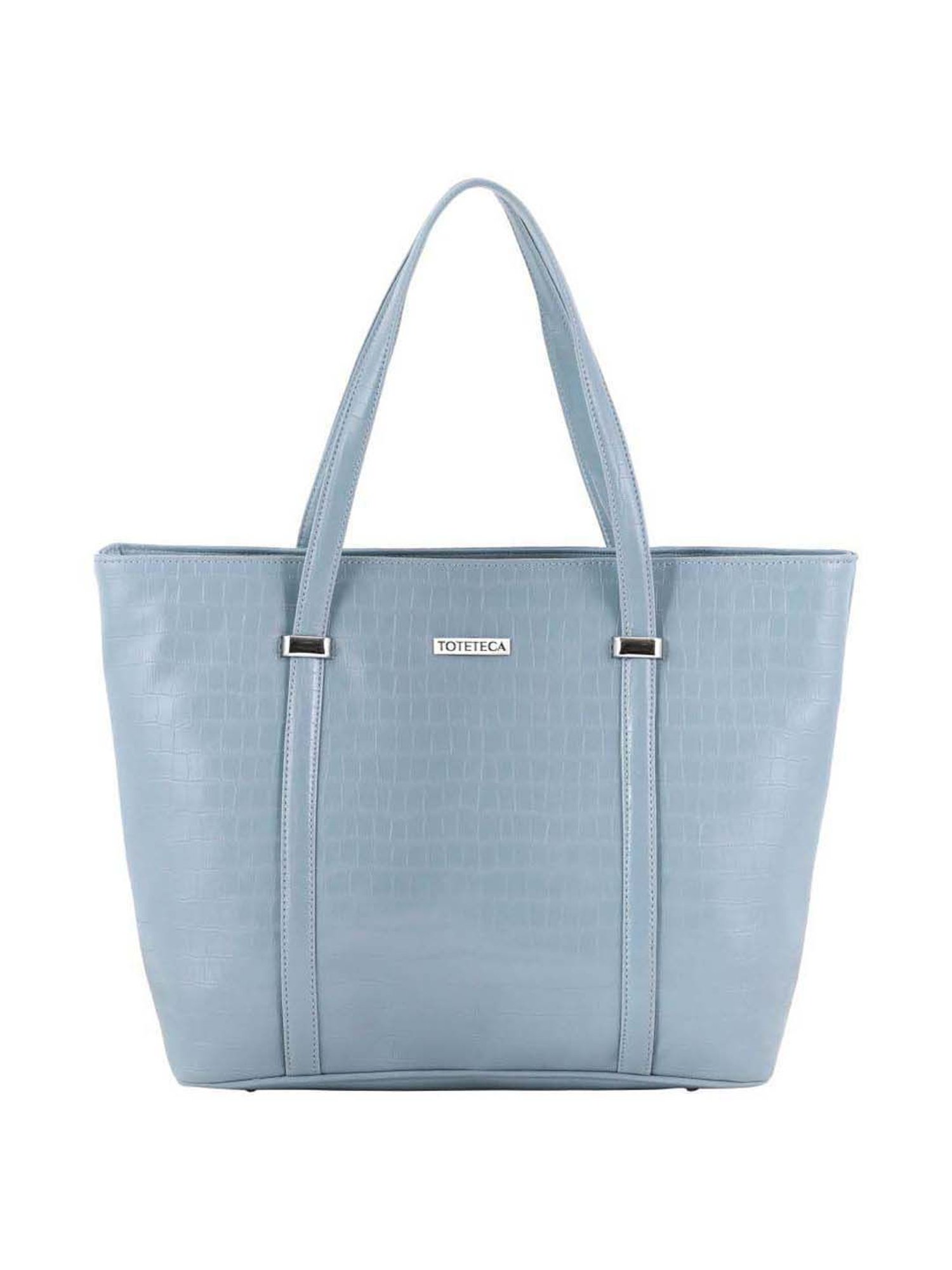 Toteteca Blue Textured Medium Tote Handbag