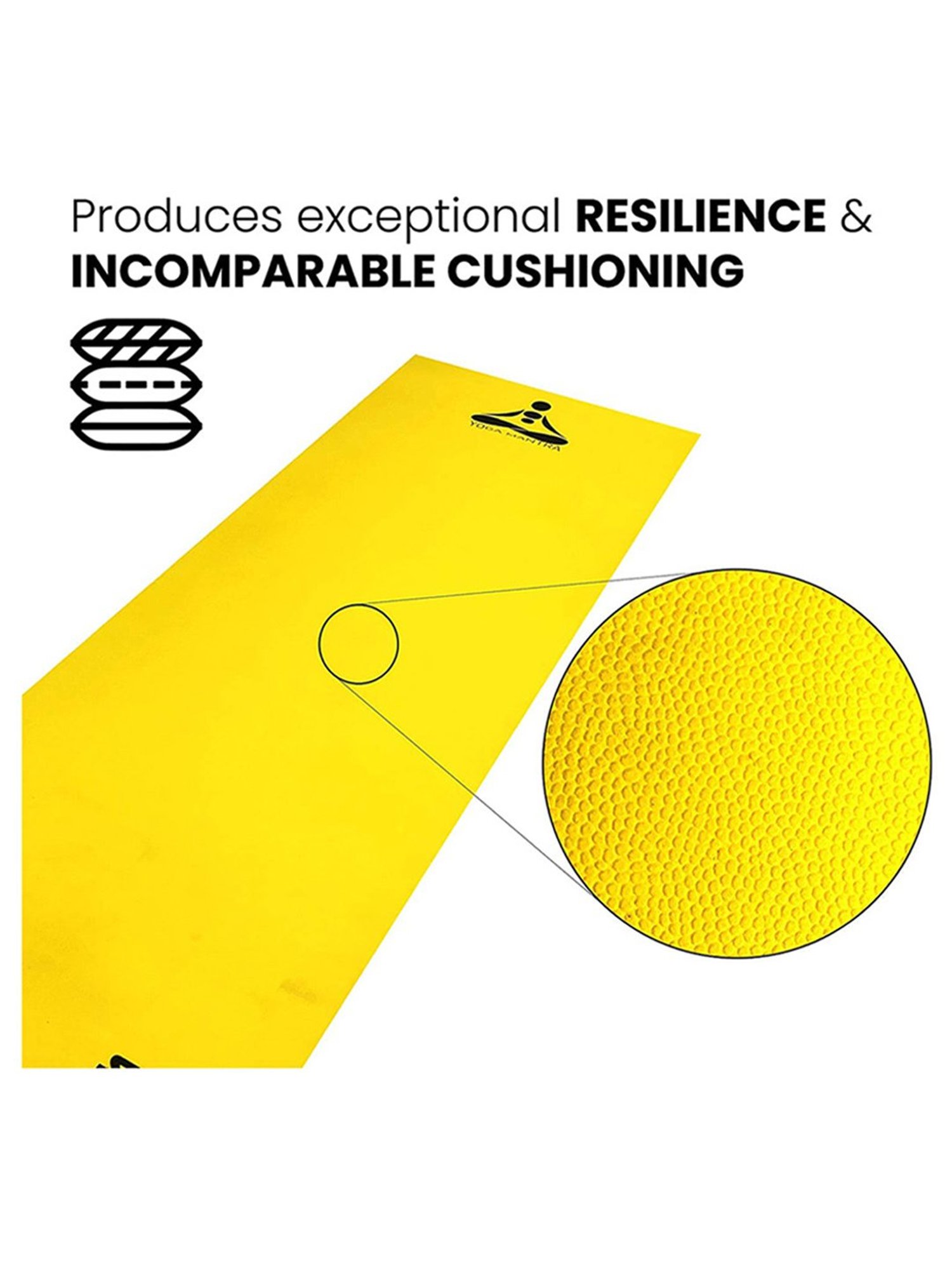 Stag Global Anti-Slip Yoga Mat (Yellow) Size - 6X2 Ft