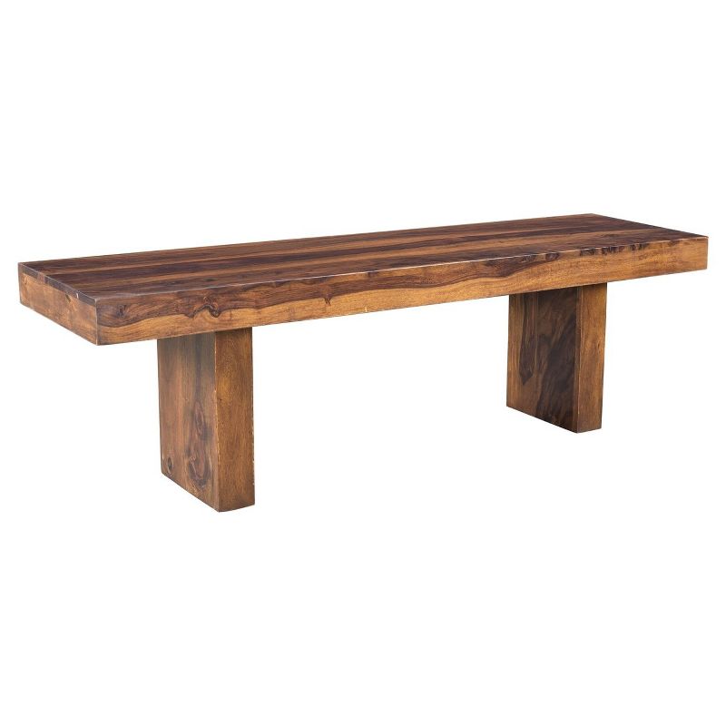 Solid Sheesham Wood 60" Cube Bench - Timbergirl