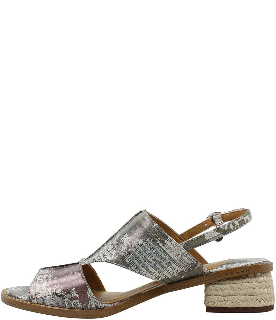 J. Renee Neela Printed Leather Espadrille Detail Sandals