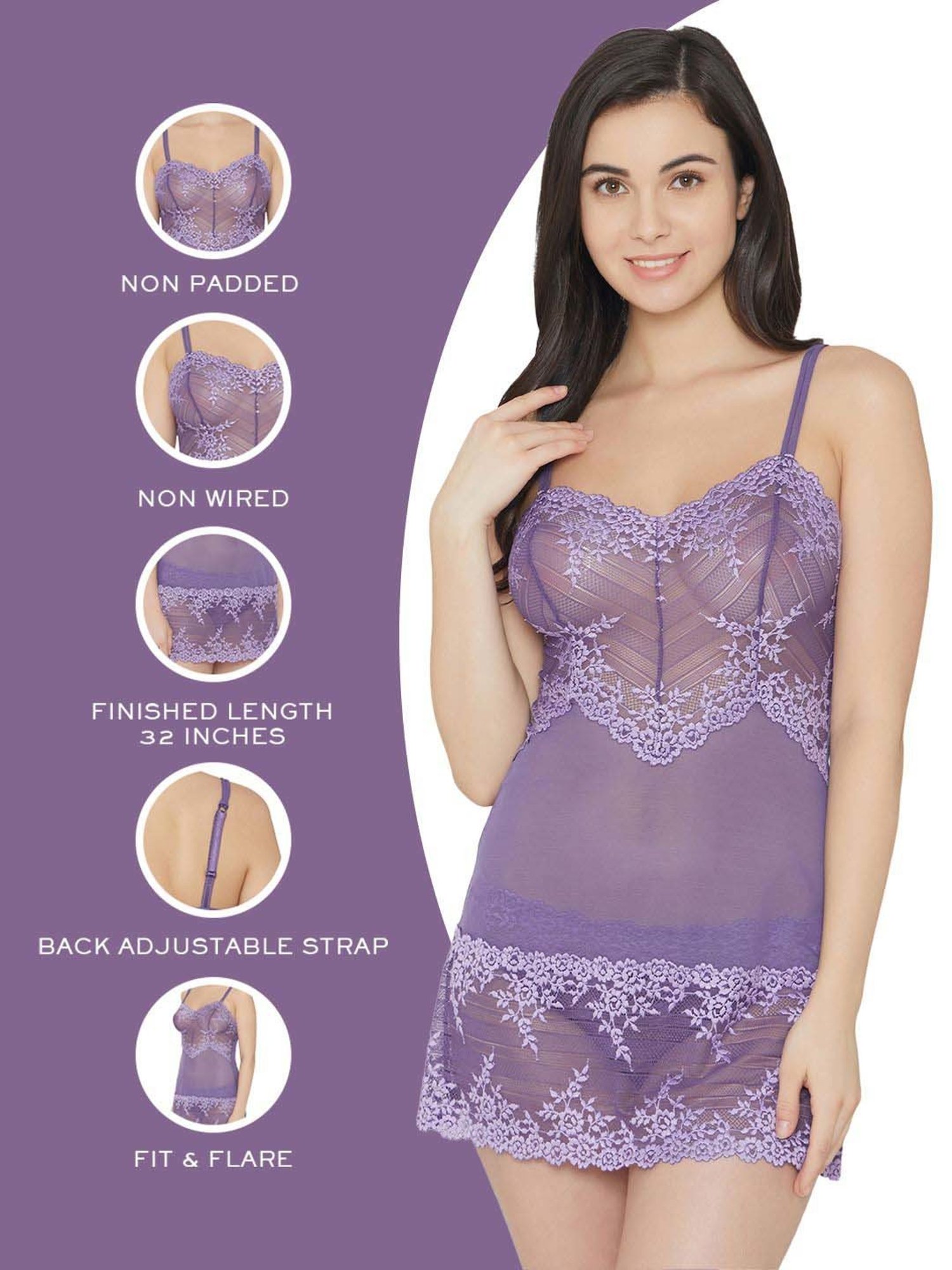Wacoal Lilac Lace Work Chemise