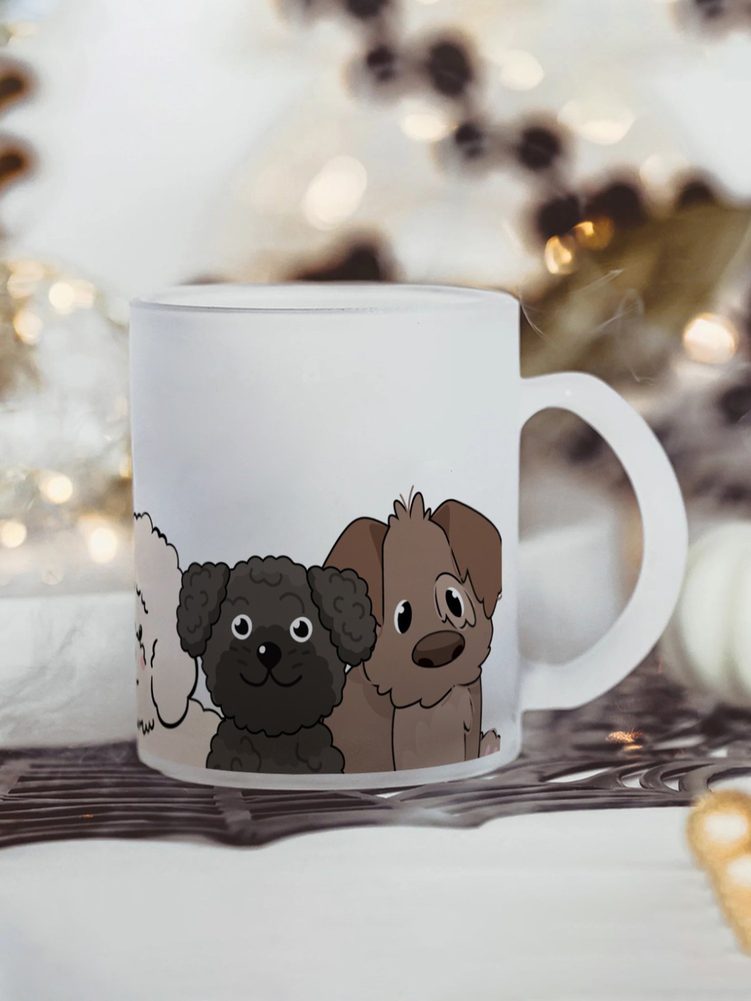 Gathari Aesthetic White Glass Frosted Coffee Mug