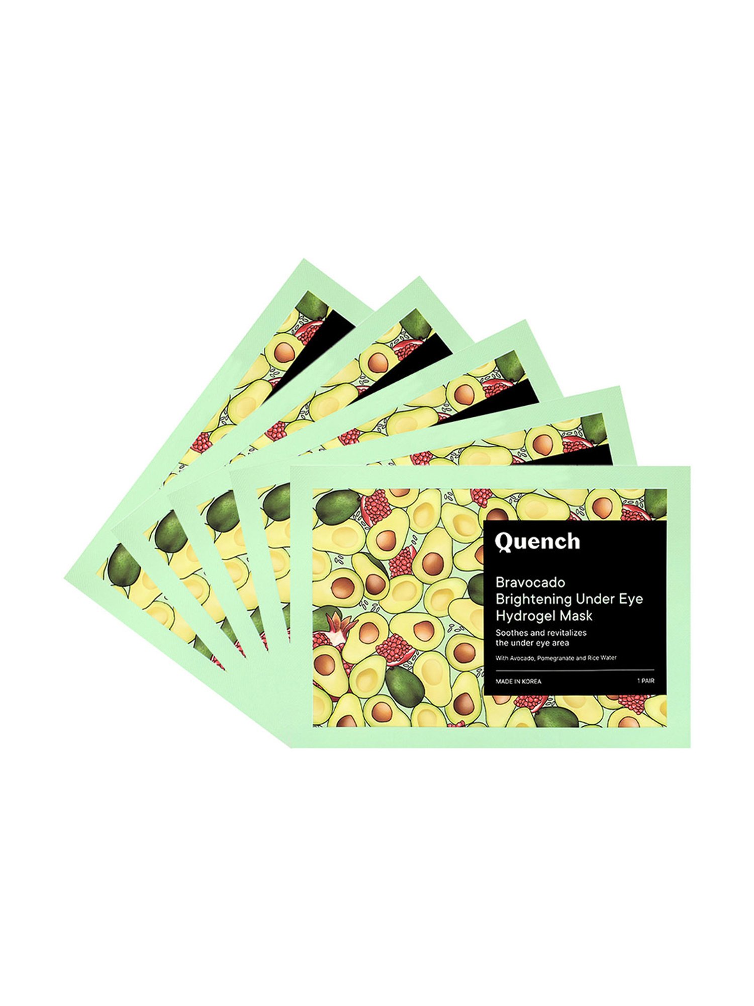 Quench Botanics Bravocado Brightening Under Eye Hydrogel Mask - Pack of 5
