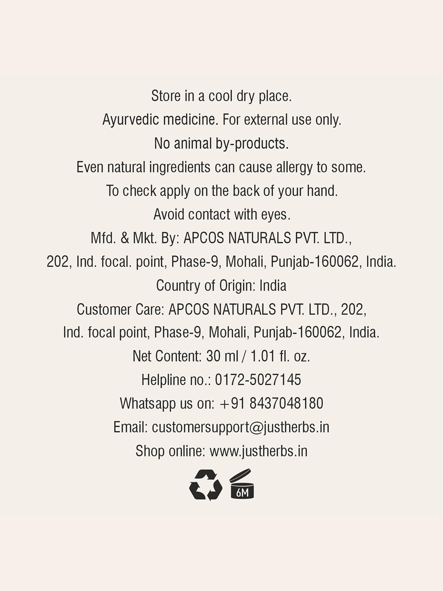 JUST HERBS Serum Foundation SPF 30+ 02-Porcelain - 30 ml