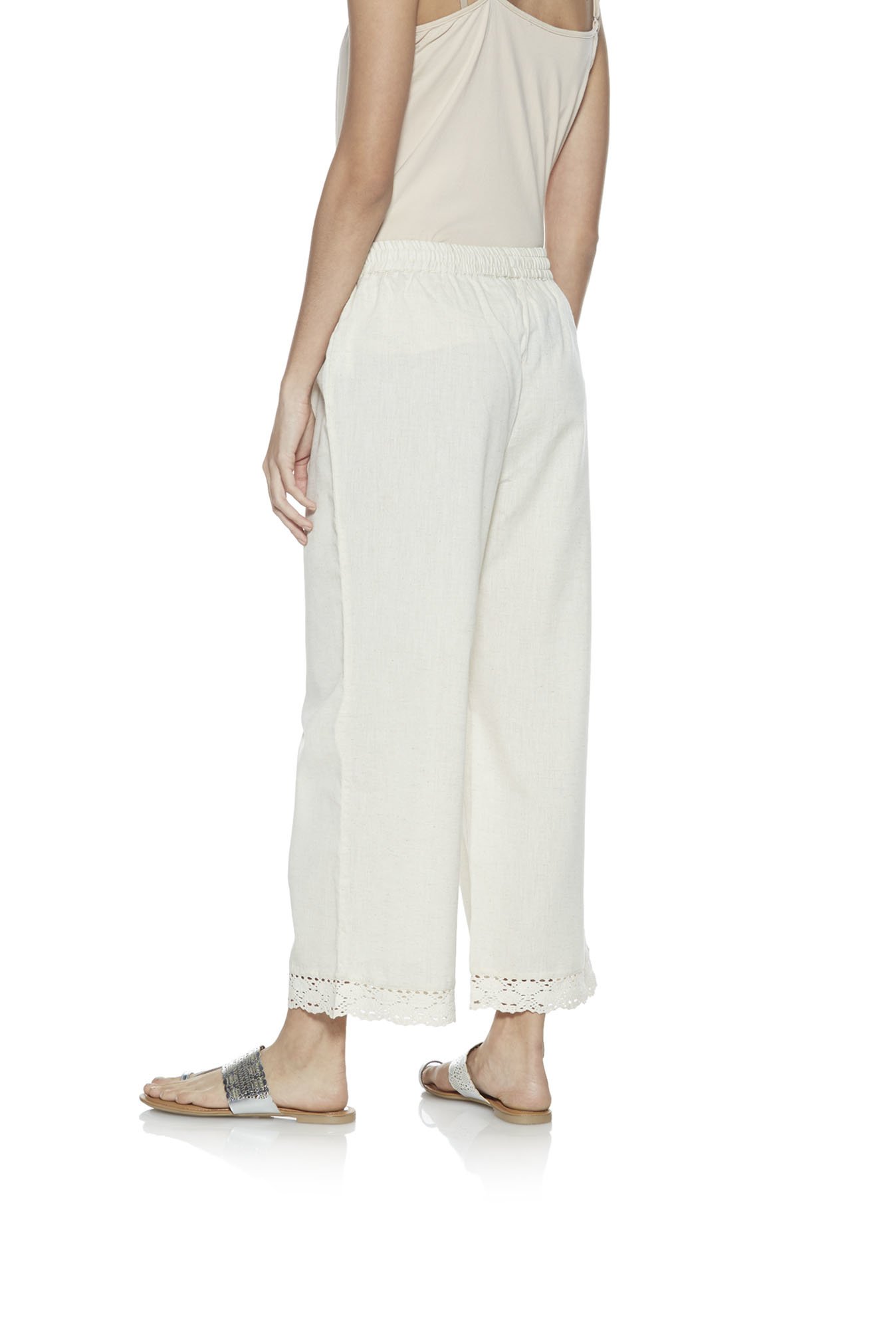 Utsa by Westside Off White Crochet Palazzos