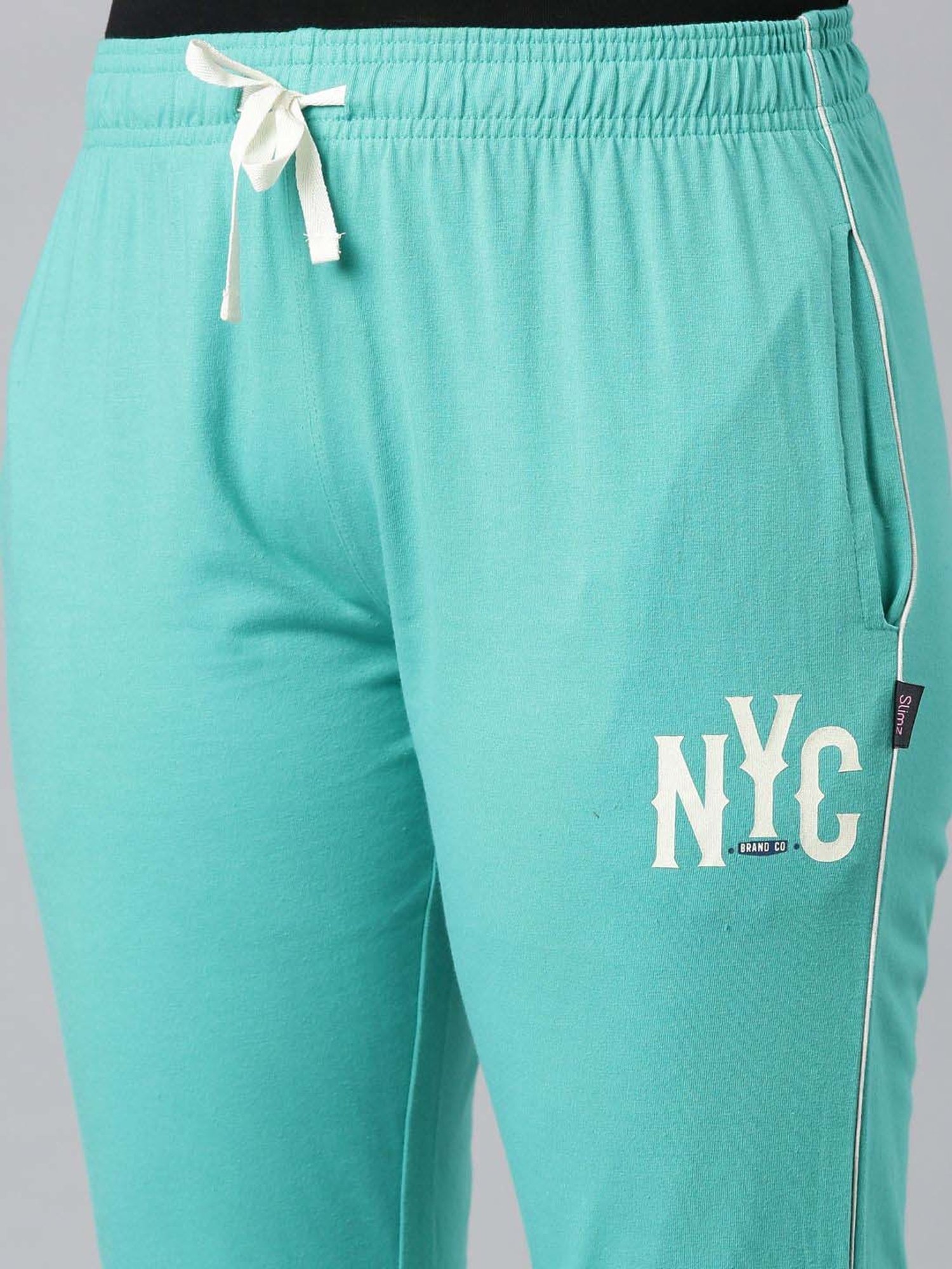 Dixcy Slimz Aqua Blue Cotton Graphic Print Capris